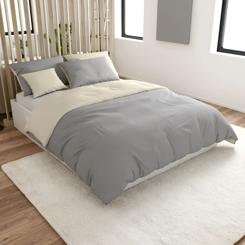 Bavlnené obliečky MONOCHROMATIC krémovo-sivé Rozmer obliečky: 70 x 90 cm | 140 x 200 cm