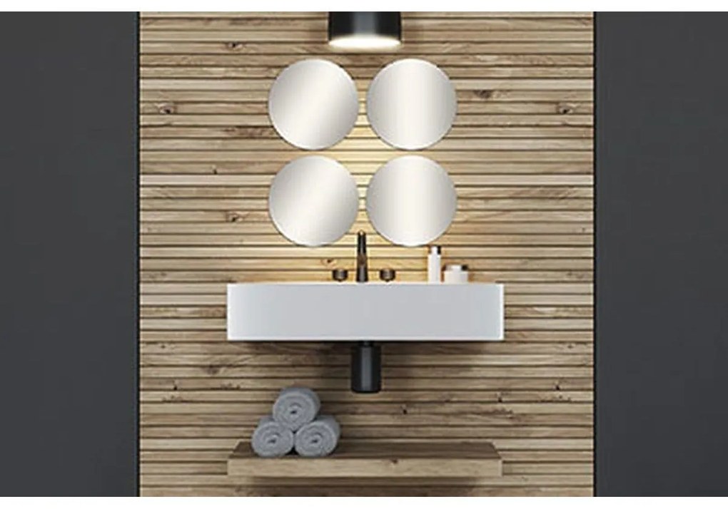 TENDANCE Zrkadlo Levi Round, strieborné, sada 4ks