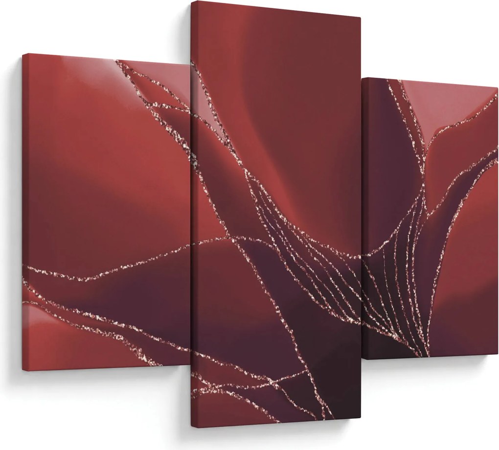 Obraz - Červená abstraktná kvetina N⁰2 (90x60 cm)