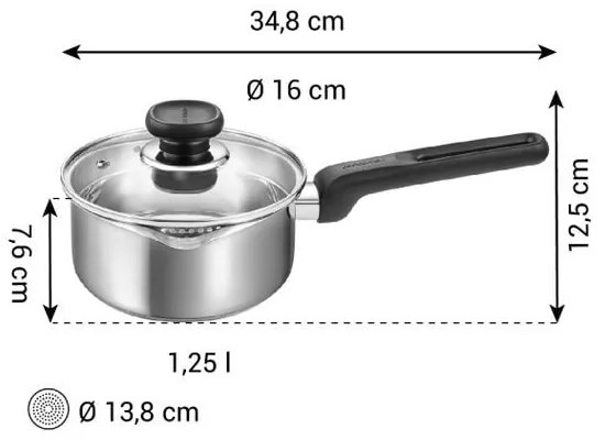 Antikoro rajnica s pokrievkou na indukciu 1,25 l Brava – Tescoma