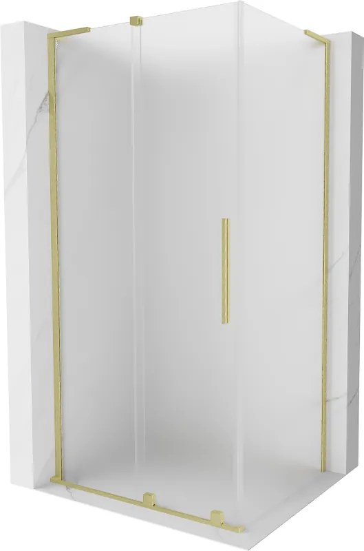 Mexen Velar L, sprchový kút s posuvnými dverami 110 x 100 cm, 8mm sklo námraza, zlatá matná, 871-110-100-33-55