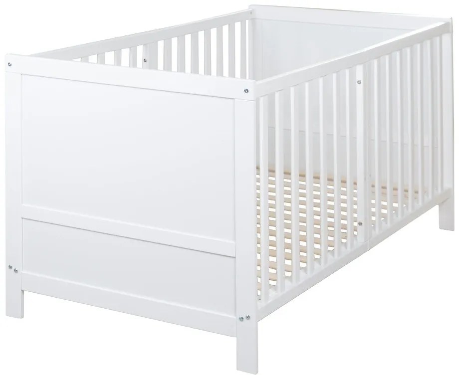 Biela postieľka s nastaviteľnou výškou 70x140 cm Easy Sleep – Roba