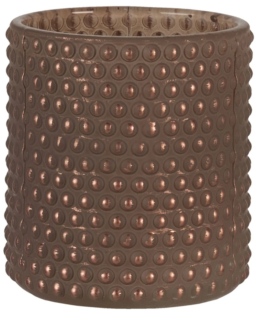 Hnedý sklenený svietnik Inna M - Ø 8 * 9 cm