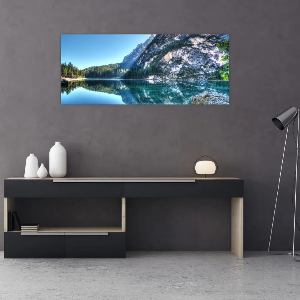 Obraz vysokohorského jazera (120x50 cm)