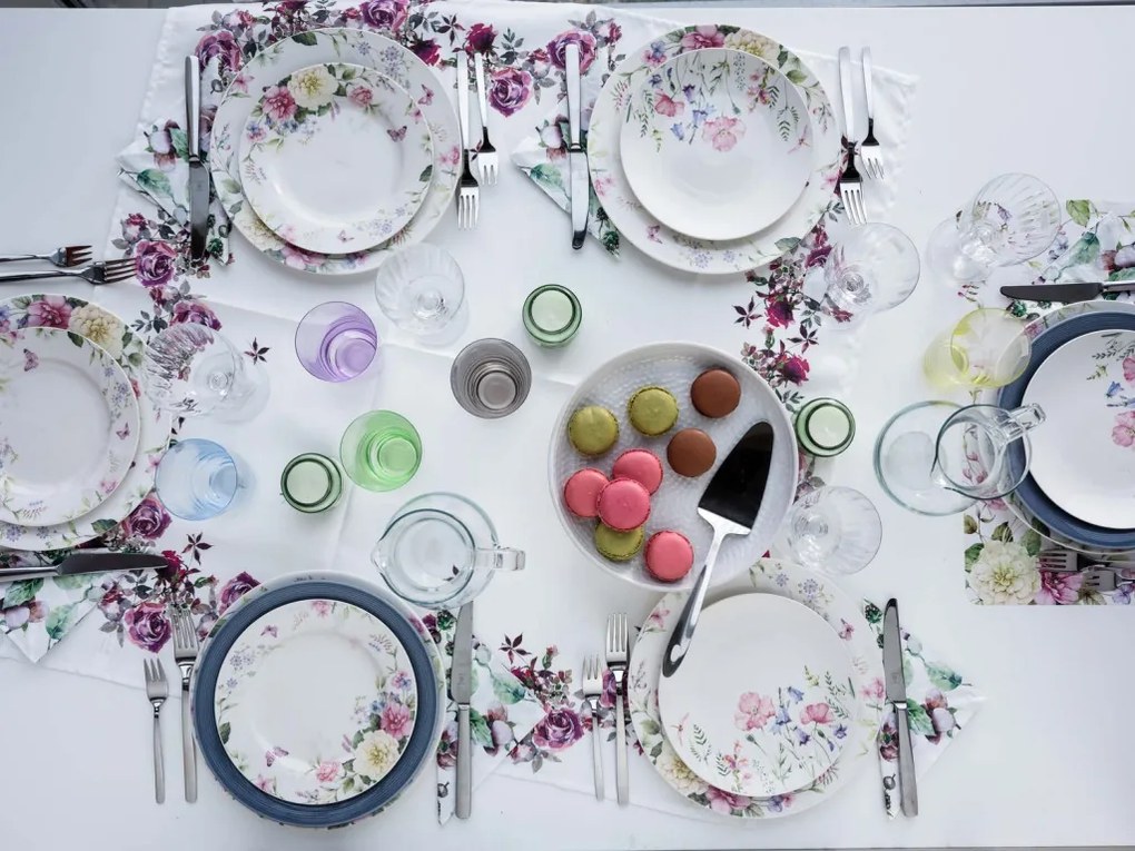 Šálka s tanierikom 7 cm, rozkvitnutá lúka