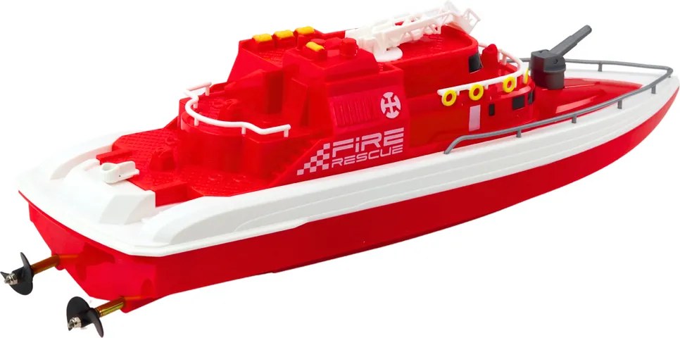 LEAN Toys RC záchranársky motorový čln na diaľkové ovládanie 1:28 červený
