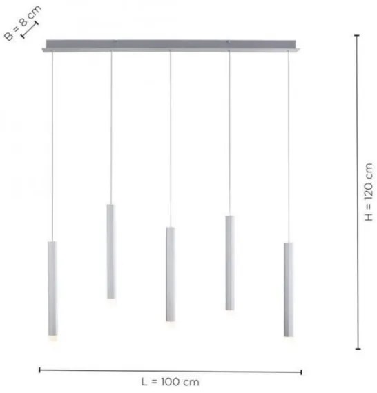 Leuchten Direkt 15205-95 - LED Luster na lanku BRUNO 5xLED/4,8W/230V