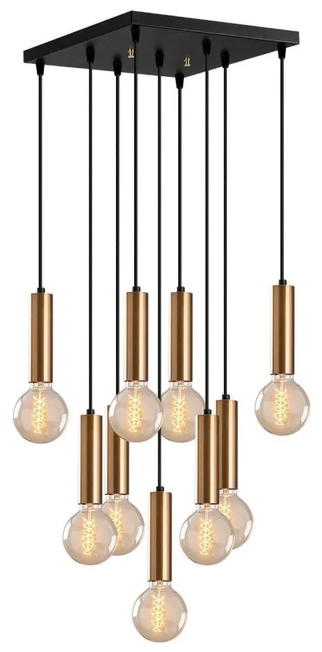 Závesný luster na lanku TEMPO 9xE27/40W/230V zlatý