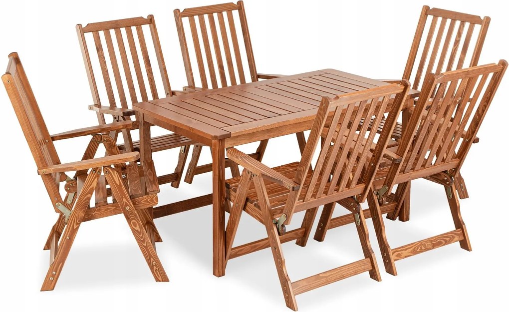 Sada Dreveného Záhradného Nábytku Pre 6 Osôb Konsimo Nyctere