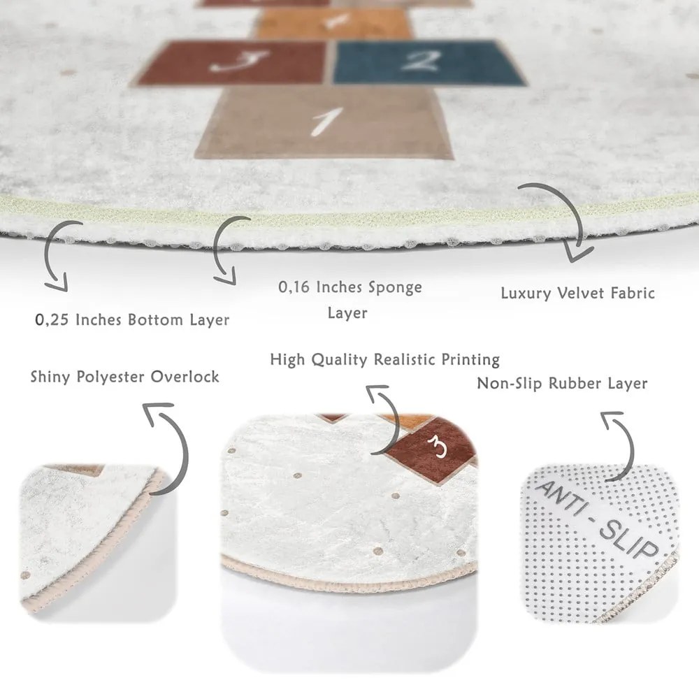 Krémovobiely detský koberec ø 80 cm Comfort – Mila Home