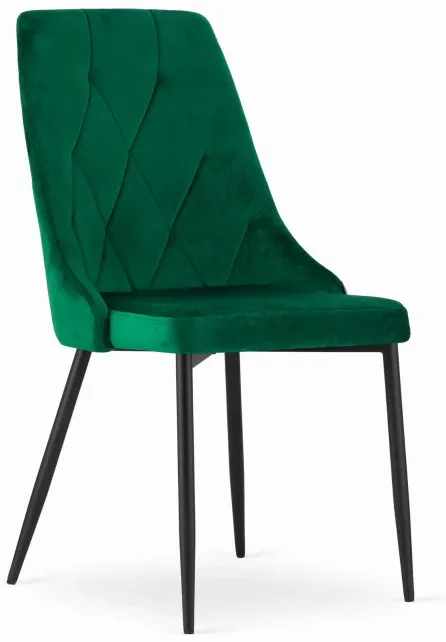 Set troch jedálenských stoličiek IMOLA tmavozelené (čierne nohy) (3ks)