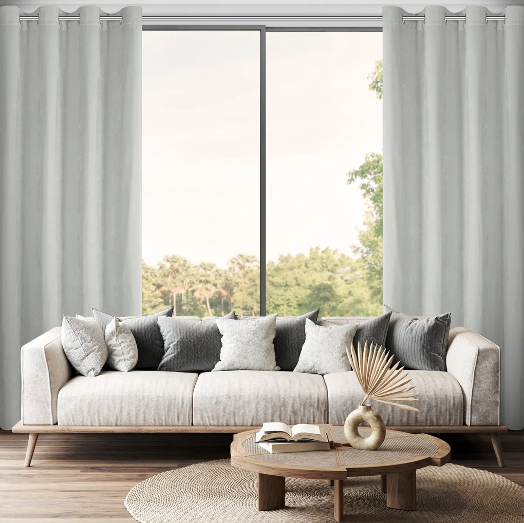 ZÁVES NA KRÚŽKOCH VANI 140X250 CM STRIEBORNÁ