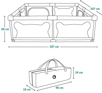 Lionelo - Hracia ohrádka WILLOW XL béžová