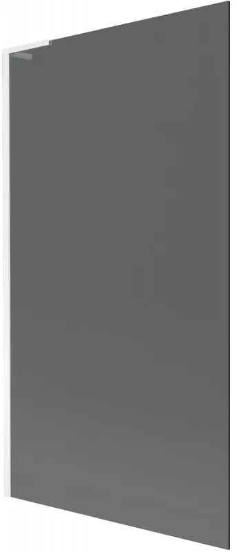 Mexen Next L, 1-krídlová vaňová zástena 100 x 150 cm, 6mm šedé sklo, biely profil, 895-100-000-03-40-20