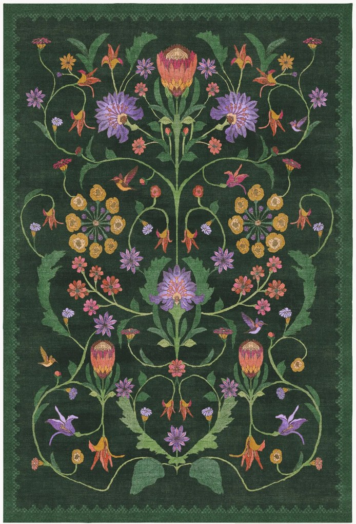 Umývateľný koberec's nízkym vlasom Protea by Iris Apfel