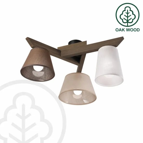Brilagi - LED  Prisadený luster ANTHONY 3xE14/40W/230V dub orech