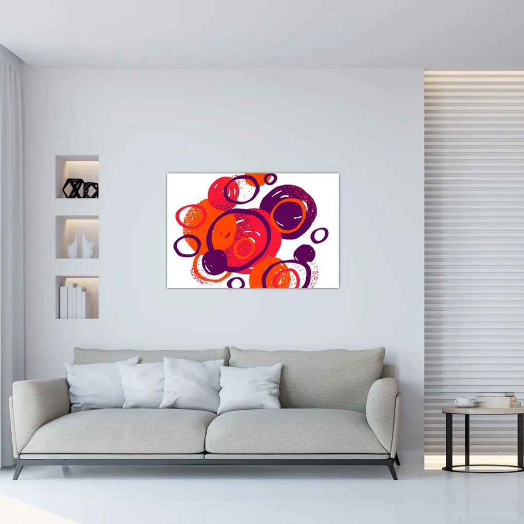 Obraz - Motív s kruhmi v teplých farbách (90x60 cm)