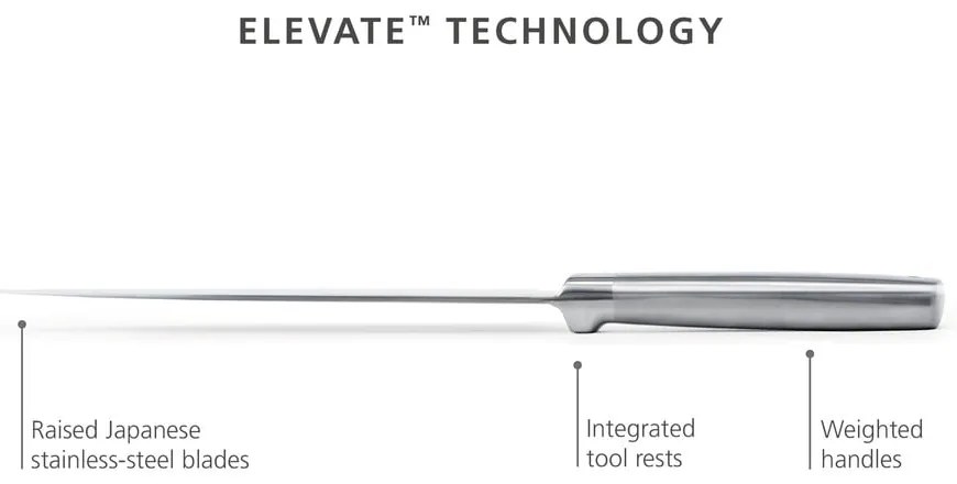 Súprava nožov so stojanom 5 ks z nehrdzavejúcej ocele Elevate Bamboo – Joseph Joseph
