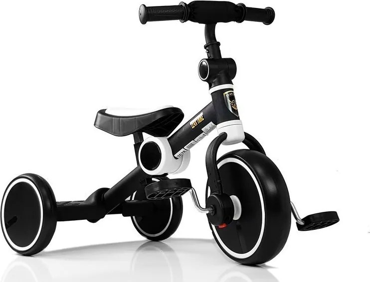 LEAN Toys Cross-Country pedálový bicykel Trojkolka čierna a biela