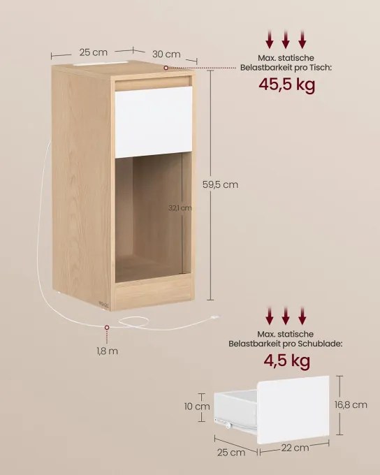 Nočný stolík s LED osvetlením LET610Y01