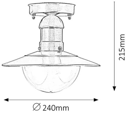 Rabalux 8763 - Vonkajšie stropné svietidlo OSLO 1xE27/60W