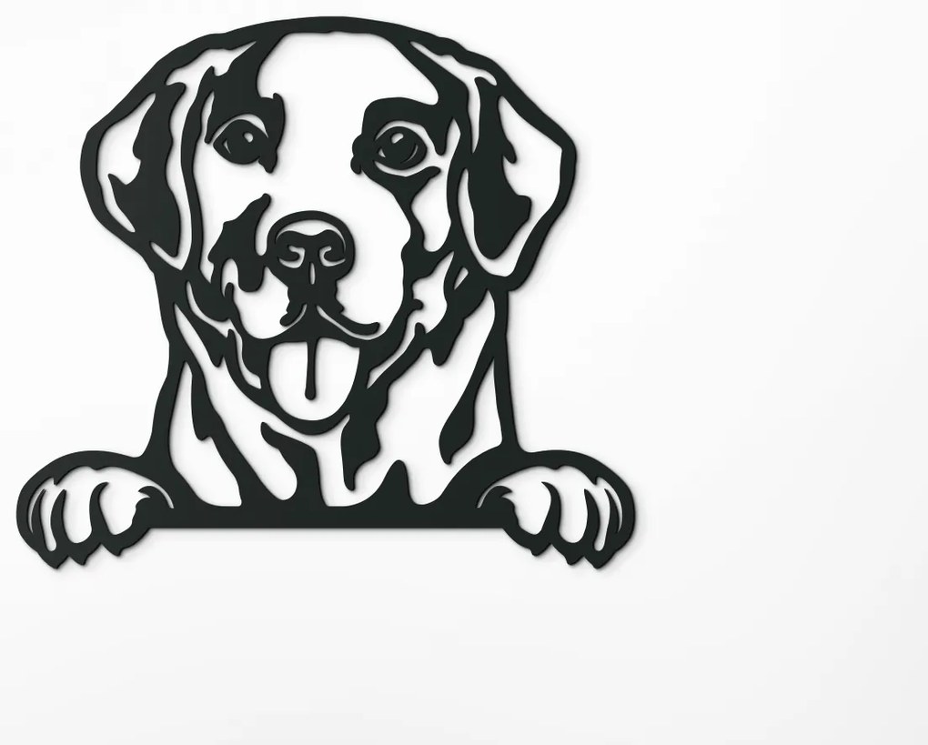 drevko Drevený obraz na stenu Labrador Rozmer obrazu: 39,5 x 44,5 cm, Farba dekorácie: Čierna