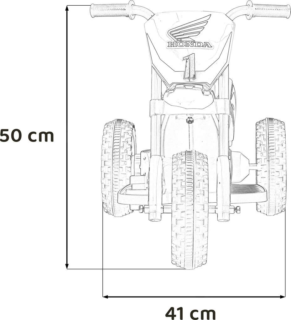 Ramiz Cross Honda CRF 450R batériový bicykel pre deti Zelená + 3 kolesá + gumový behúň + klaksón