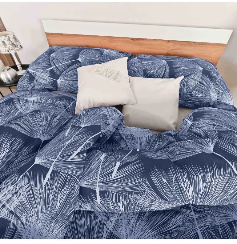 Obliečky bavlnené Alvaro modré EMI, Štandardný set jednolôžko obsahuje 1x 140x200 + 1x 70x90