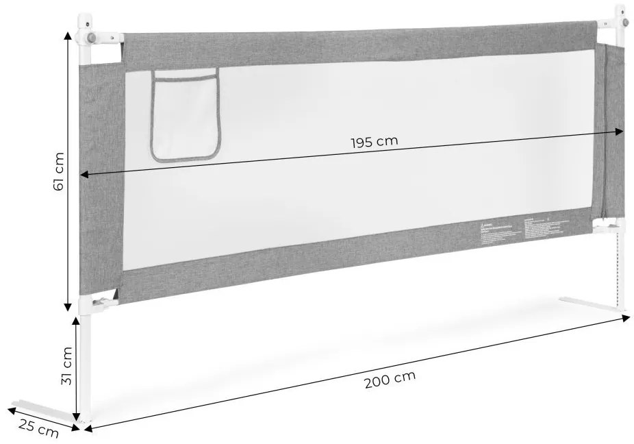 Ochranná zábarana na posteľ 200 cm, ECOTOYS