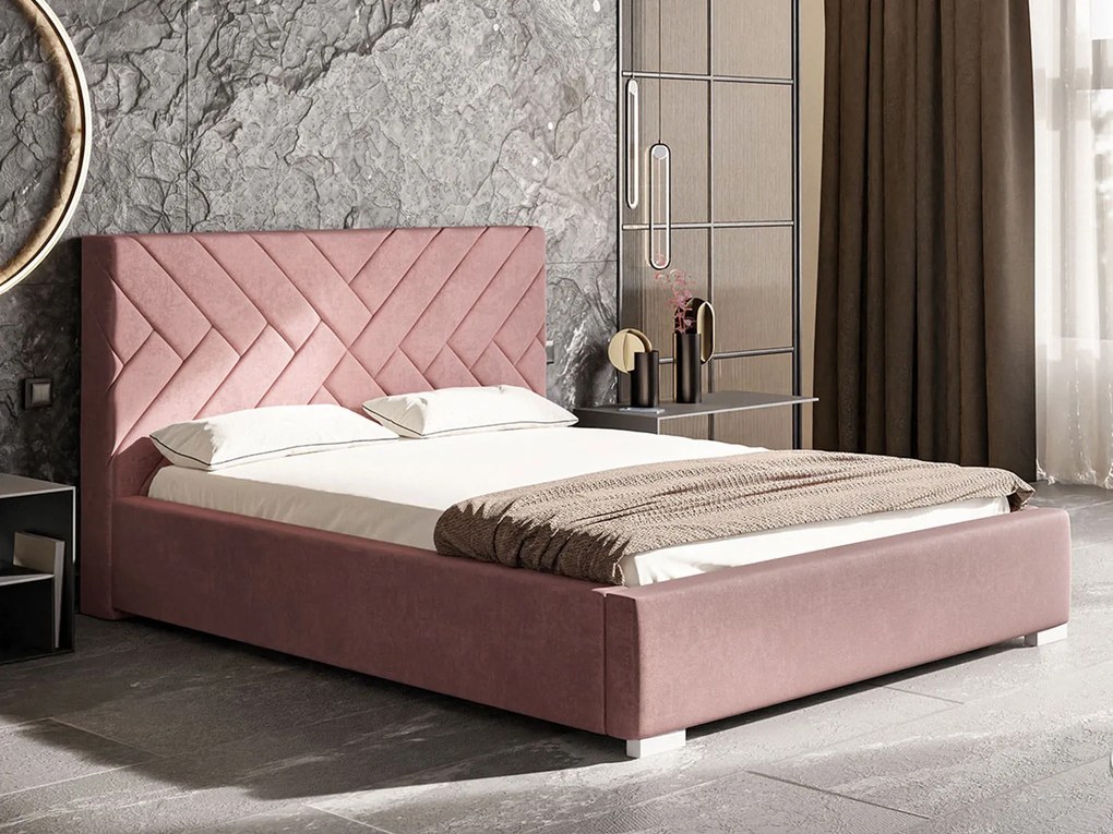 PROXIMA.store - Moderná čalúnená posteľ PAULA ROZMER: 140 x 200 cm, FARBA NÔH: biela