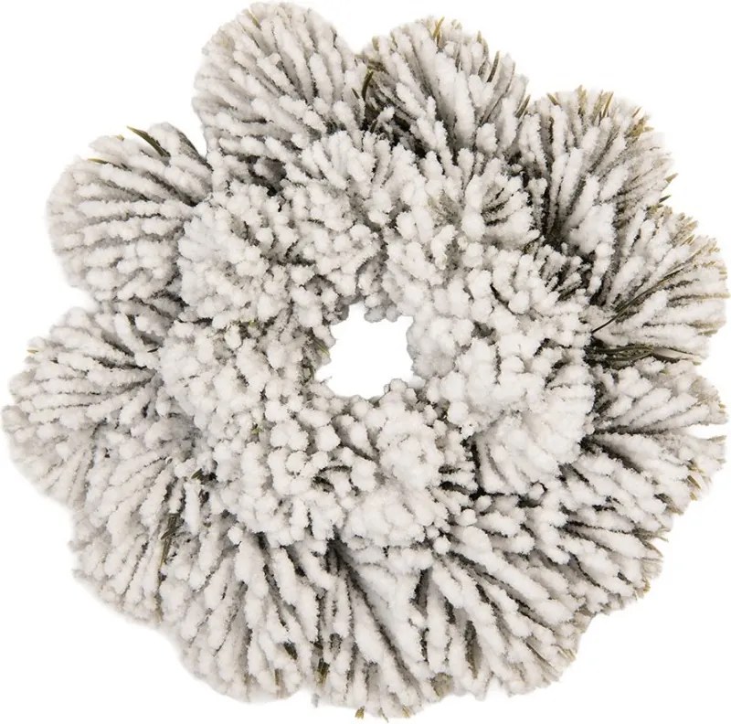 Vianočná dekorácia zasnežený venček - Ø 26*6 cm