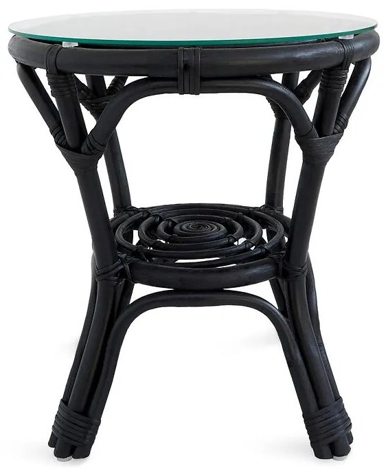 Stolík Quincy čierny z prírodného ratanu