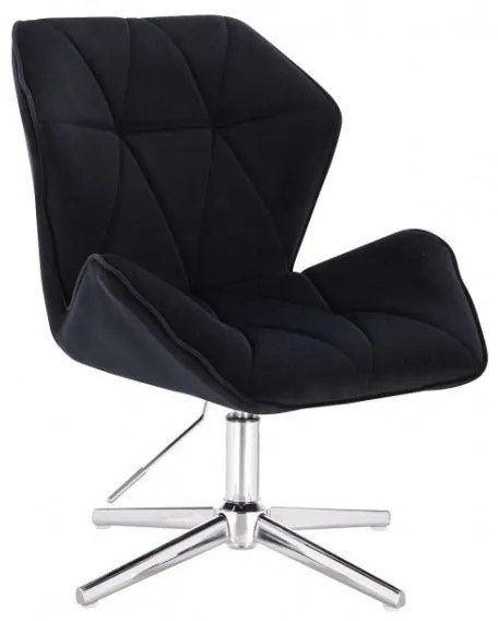 LuxuryForm DESIGN Stolička MILANO MAX VELUR na striebornom kríži - čierna