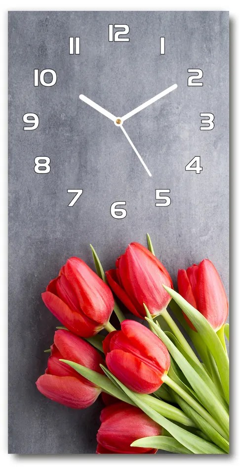 Nástenné hodiny Červené tulipány pl_zsp_30x60_f_99719823