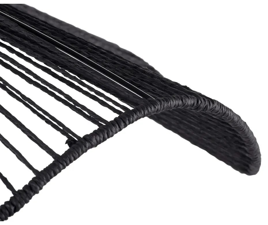 Čierne závesné svietidlo s tienidlom z papierového výpletu ø 62 cm Sombra – Leitmotiv