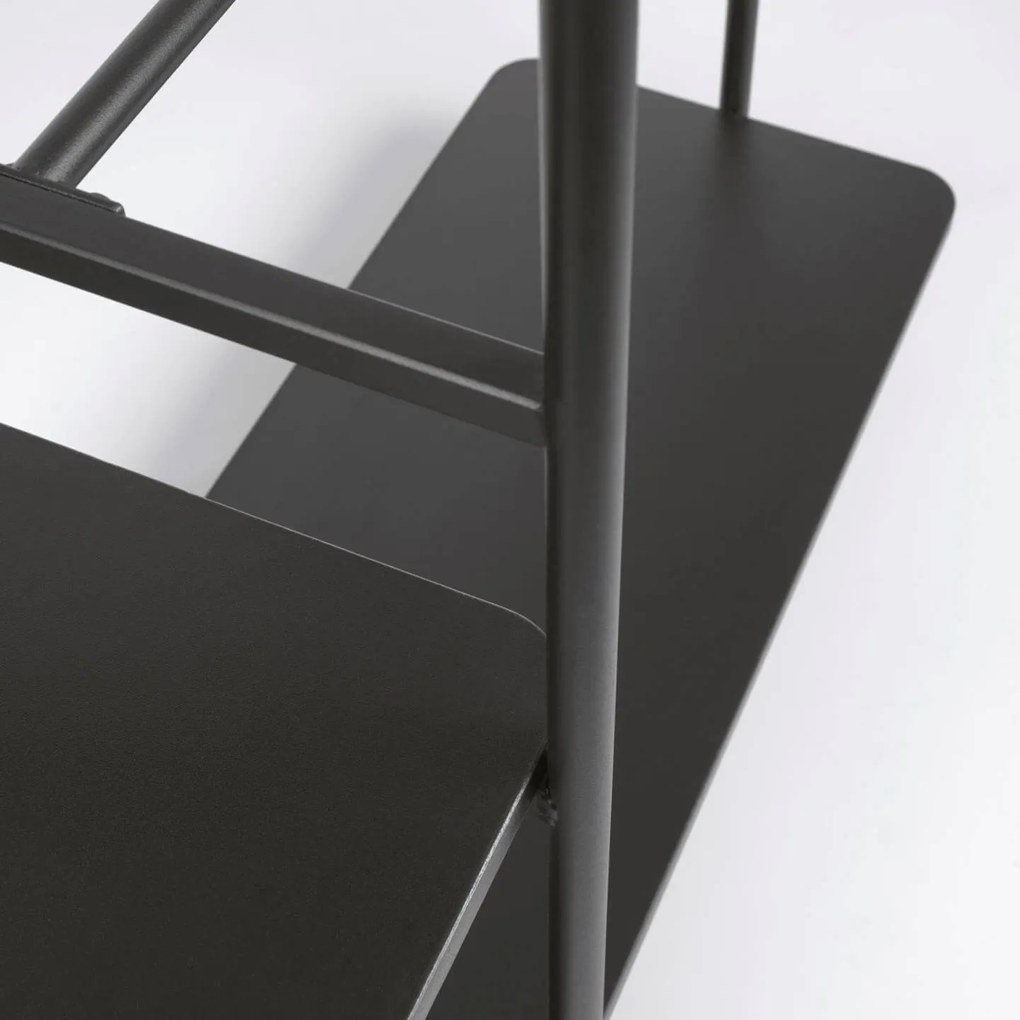 Šatňový regál s lavicou mabry 100 x 150 cm čierny MUZZA