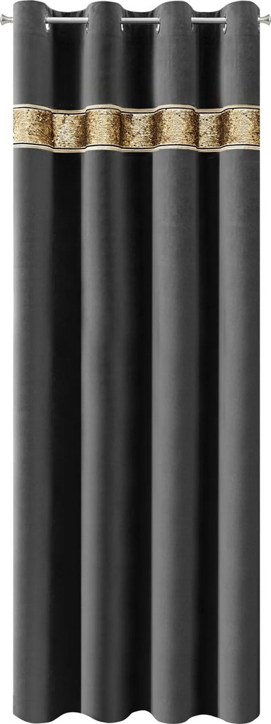 ZATEMŇOVACÍ ZÁVES NA KRÚŽKOCH BUENO 140X250 CM ČIERNA