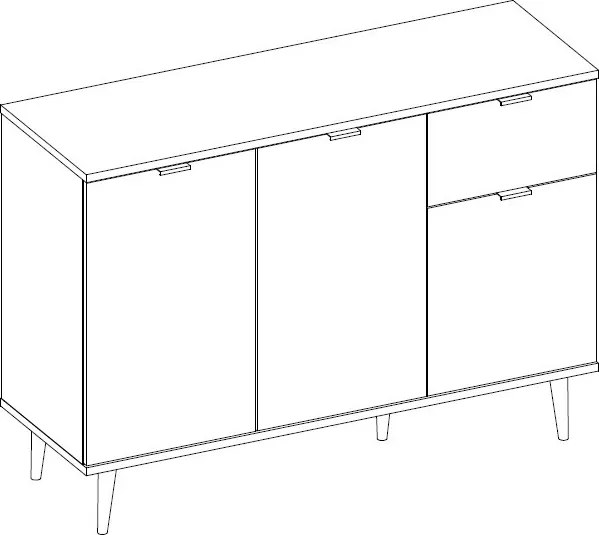 Skrinka so zásuvkou Göteborg, biela / dub sonoma