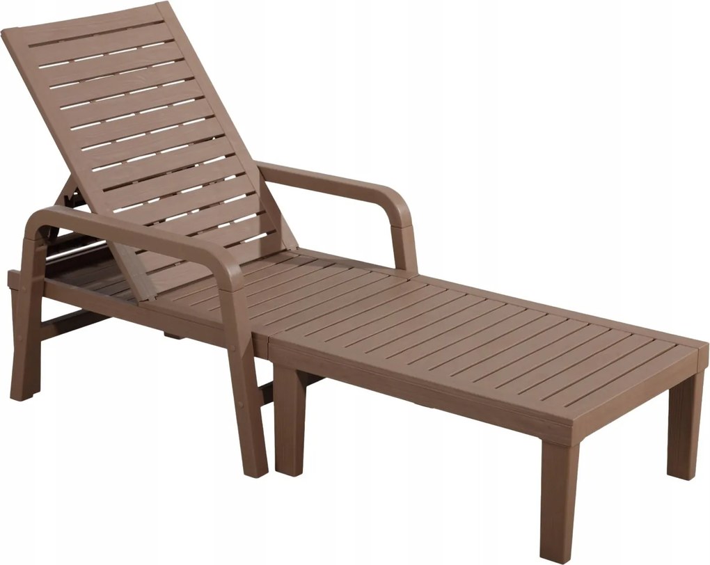 GARDEN LINE Záhradné lehátko 192 × 66 × 33 cm GardenLine Farba: hnedá