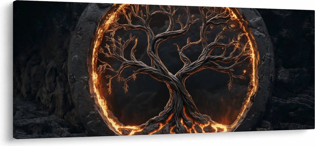 Obraz – Strom života v láve I. (120x50 cm)