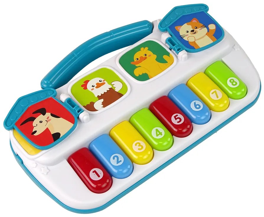 Lean Toys Detský farebný klavír - zvieratká