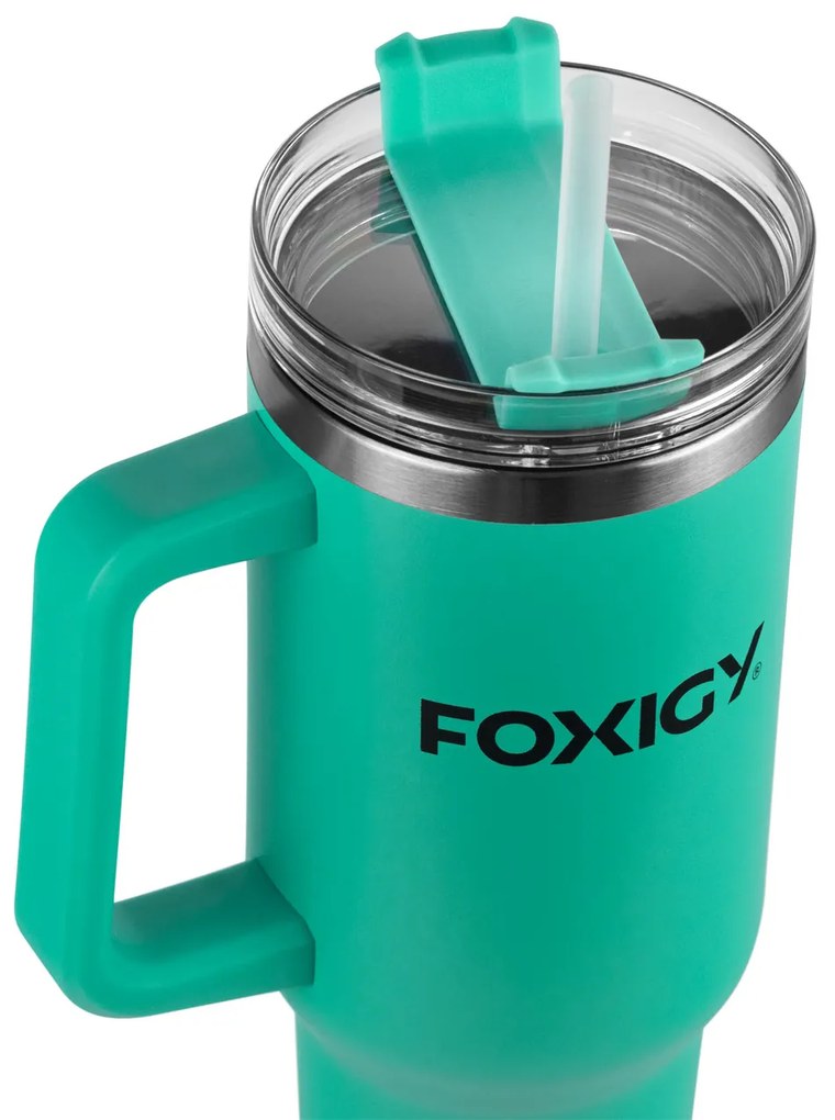 Foxigy Termohrnček do auta so slamkou 1200 ml Azure Blue
