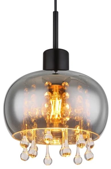 Globo 15839H - Luster na lanku CORRY 1xE27/9W/230V pr. 21 cm čierna