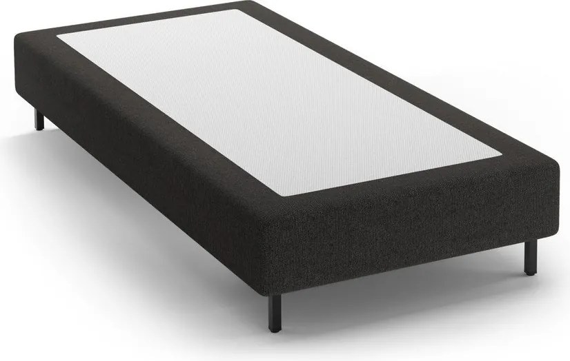 Čierna čalúnená jednolôžková posteľ bez čela 90x200 cm Whale – Micadoni