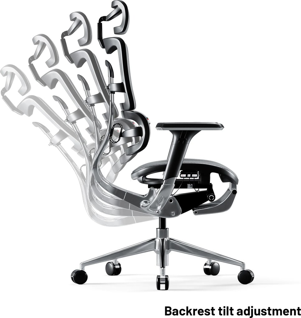 Ergonomická kancelárska stolička s podnožkou Normal Size, čierny-sivý: Diablo V-Master