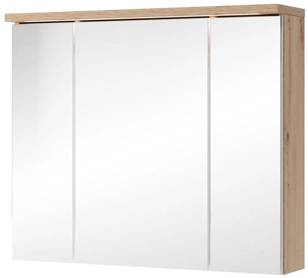 Závěsná zrcadlová skříňka s LED osvětlením Sting 58 80 cm dub Artisan