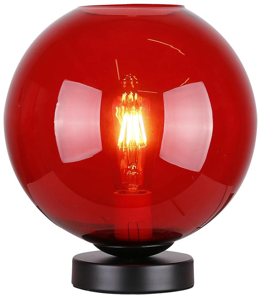 CLX Stolná retro lampa SAN REMO, 1xE27, 60W, červená
