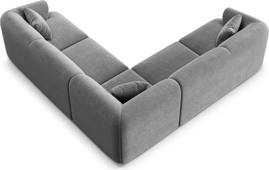 Svetlosivá zamatová rohová pohovka Campi – Cosmopolitan Design