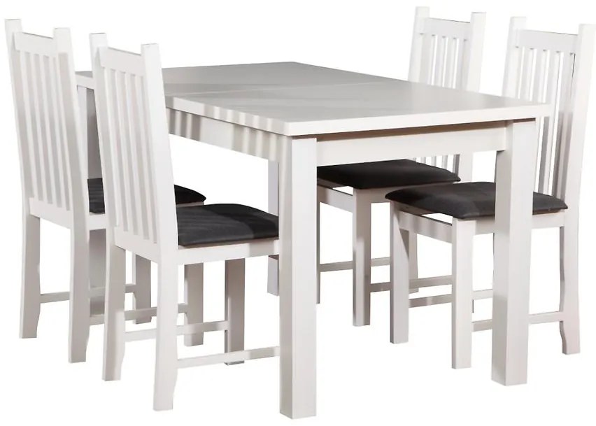 Jedálenská zostava Miron 1+4 st28 120x80+40 +W77 biely