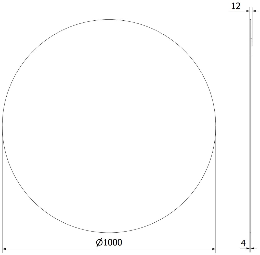 Mexen Alto, okrúhle kúpeľňové zrkadlo 100 cm, 9853-100-100-000-00